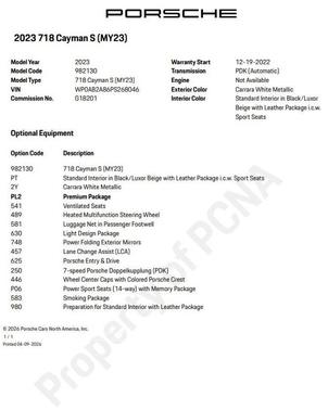 2023 Porsche 718 Cayman S