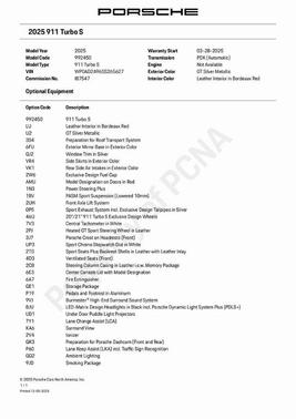 2025 Porsche 911 Turbo S