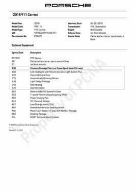 2018 Porsche 911 Carrera