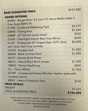 2025 Land Rover Range Rover P400 SE