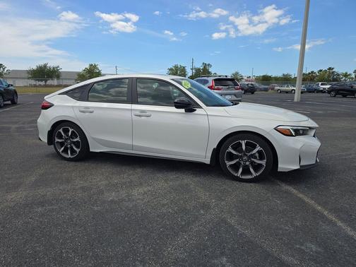 Platinum White Pearl 2025 Honda Civic Hybrid Sport Touring