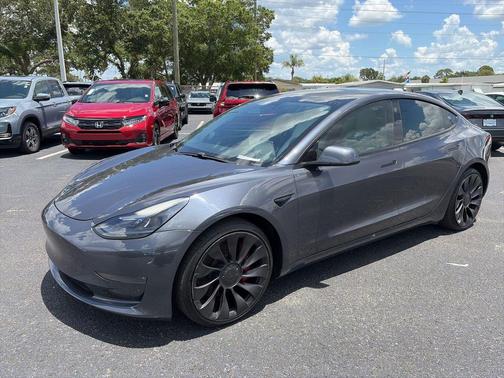 Midnight Silver Metallic 2021 Tesla Model 3 Performance