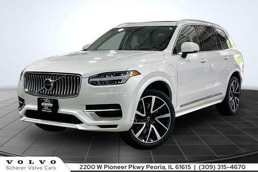 Crystal White Metallic 2021 Volvo XC90 Recharge Plug-In Hybrid T8 Inscription Expression 6 Passenger