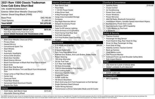 2021 RAM 1500 Classic Tradesman