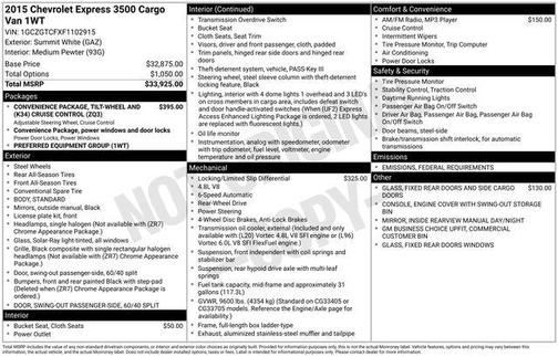 2015 Chevrolet Express 3500 Work Van
