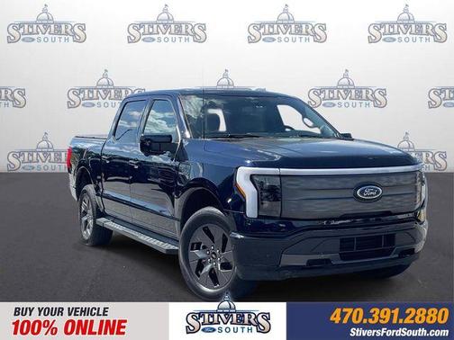 Antimatter Blue Metallic 2023 Ford F-150 Lightning LARIAT