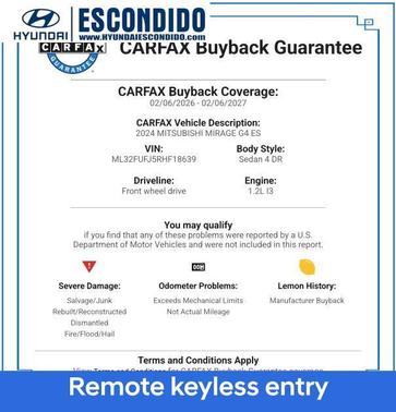 2024 Mitsubishi Mirage G4 ES
