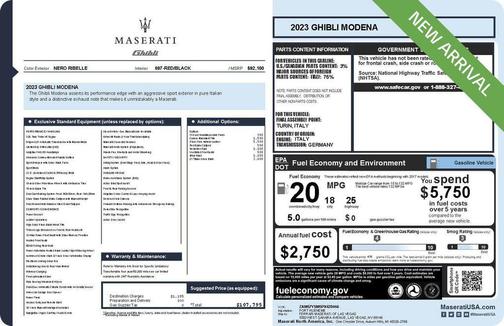 Nero Ribelle Metallic 2023 Maserati Ghibli Modena