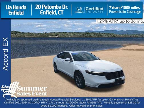 PLATINUM WHITE 2024 Honda Accord EX
