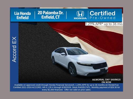PLATINUM WHITE 2024 Honda Accord EX