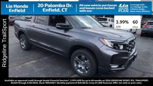 Modern Steel Metallic 2026 Honda Ridgeline TrailSport