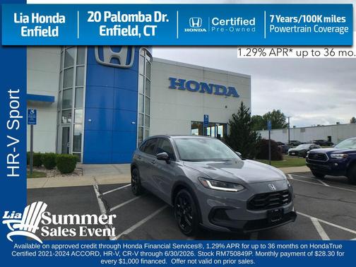 Urban Gray Pearl 2024 Honda HR-V AWD Sport