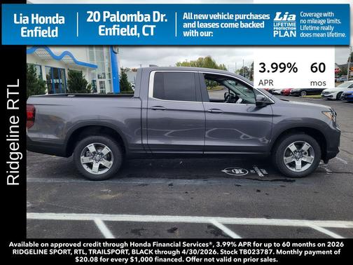Modern Steel Metallic 2026 Honda Ridgeline RTL