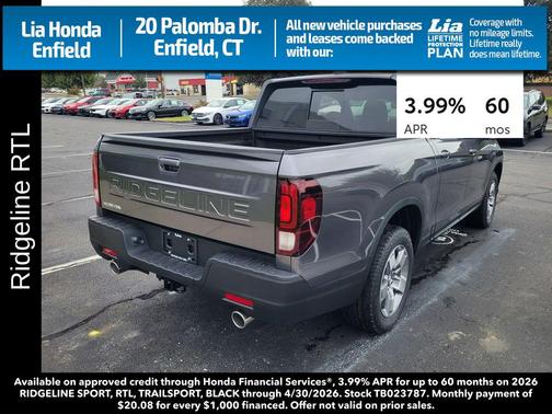 Modern Steel Metallic 2026 Honda Ridgeline RTL