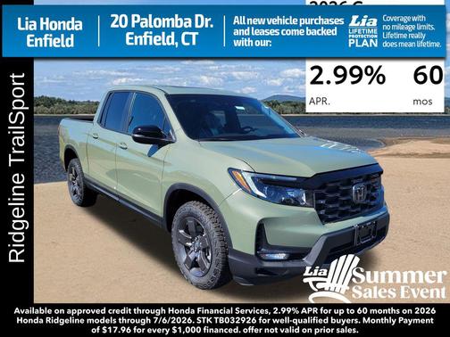 Ash Green Metallic 2026 Honda Ridgeline TrailSport