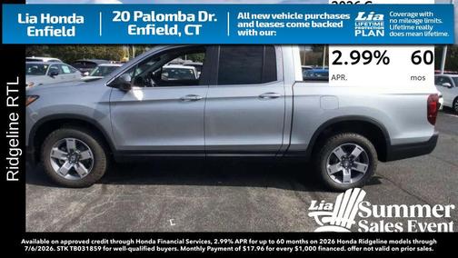Solar Silver Metallic 2026 Honda Ridgeline RTL