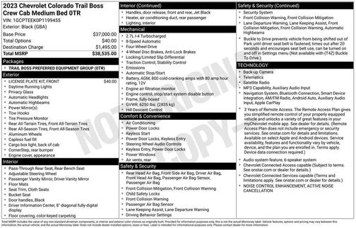Black 2023 Chevrolet Colorado Trail Boss