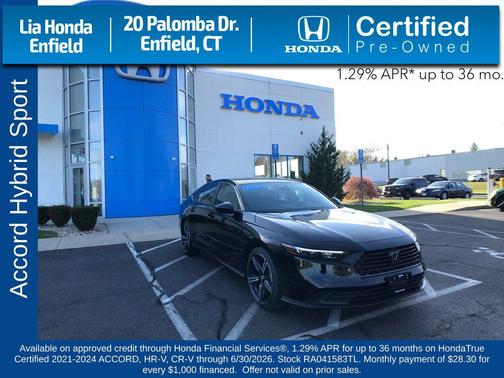 CRYSTAL BLACK 2024 Honda Accord Hybrid Sport