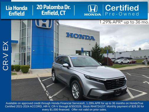 Lunar Silver Metallic 2024 Honda CR-V EX AWD