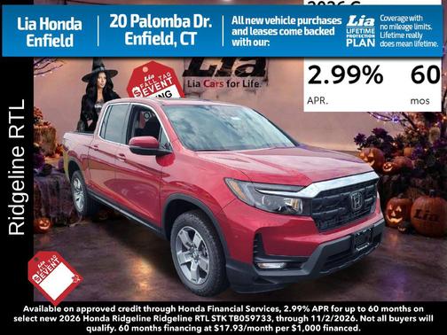 Radiant Red Metallic II 2026 Honda Ridgeline RTL
