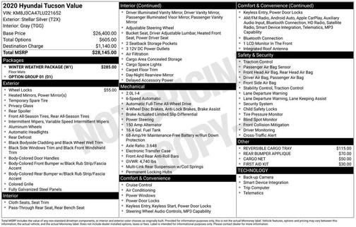Stellar Silver 2020 Hyundai TUCSON Value