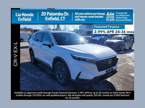 PLATINUM WHITE 2026 Honda CR-V EX-L AWD