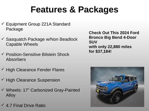 VELOCITY BLUE METALLIC 2024 Ford Bronco BIG BEND