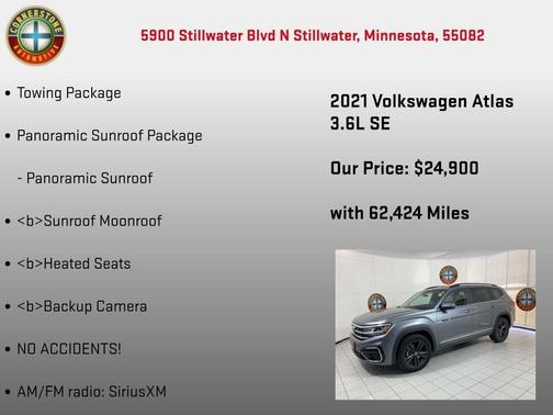 Platinum Gray Metallic 2021 Volkswagen Atlas 3.6 V6 SE w/ Technology R-Line
