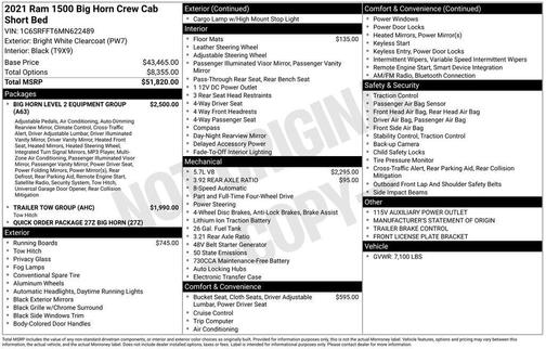 2021 RAM 1500 Big Horn