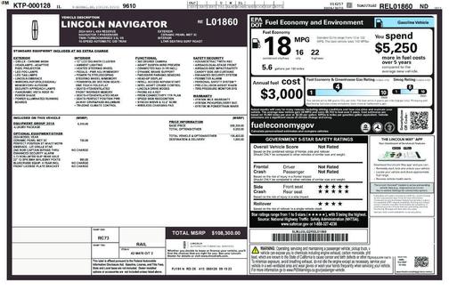 White 2024 Lincoln Navigator L Reserve