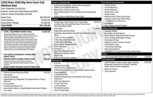 2020 RAM 2500 Big Horn