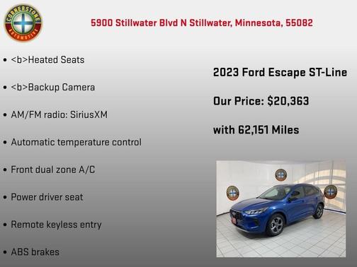Blue 2023 Ford Escape ST-Line