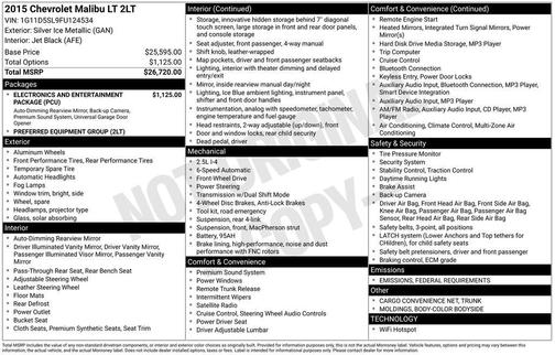 2015 Chevrolet Malibu 2LT