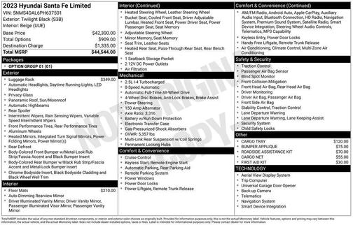 Black 2023 Hyundai SANTA FE Limited