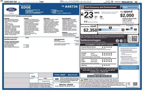 Gray 2024 Ford Edge Titanium