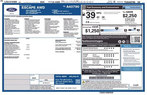 2026 Ford Escape Platinum