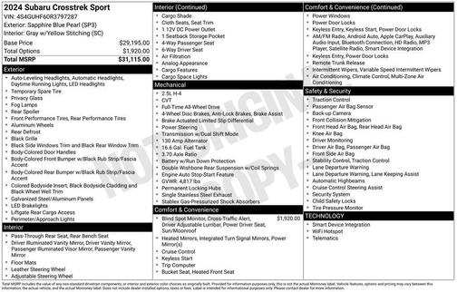 2024 Subaru Crosstrek Sport