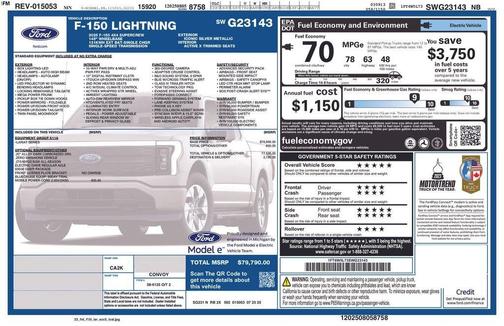 Silver 2025 Ford F-150 Lightning LARIAT