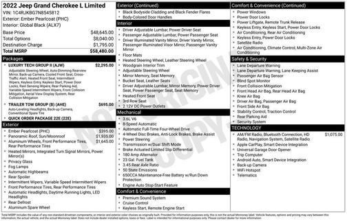 Ember Pearlcoat 2022 Jeep Grand Cherokee L Limited