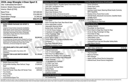 2026 Jeep Wrangler Sport