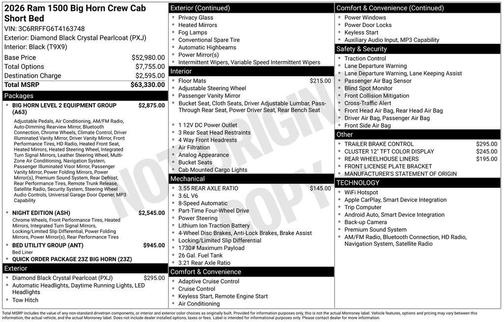 2026 RAM 1500 Big Horn