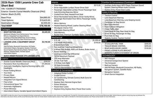 Gray 2026 RAM 1500 Laramie