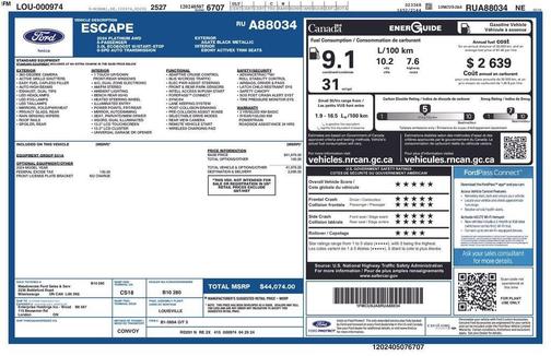 Black 2024 Ford Escape Platinum