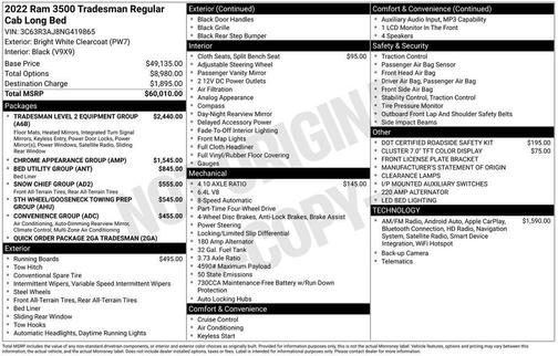 White 2022 RAM 3500 Tradesman