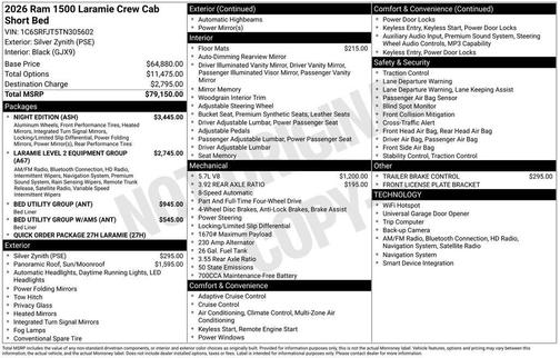 Silver 2026 RAM 1500 Laramie