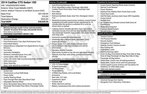 Gray 2014 Cadillac CTS 2.0L Turbo