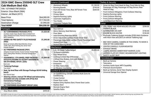 Black 2024 GMC Sierra 2500 SLT