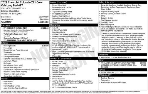 2022 Chevrolet Colorado Z71