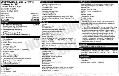 2022 Chevrolet Colorado Z71