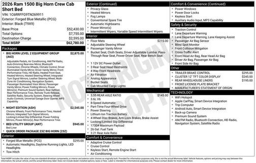 2026 RAM 1500 Big Horn